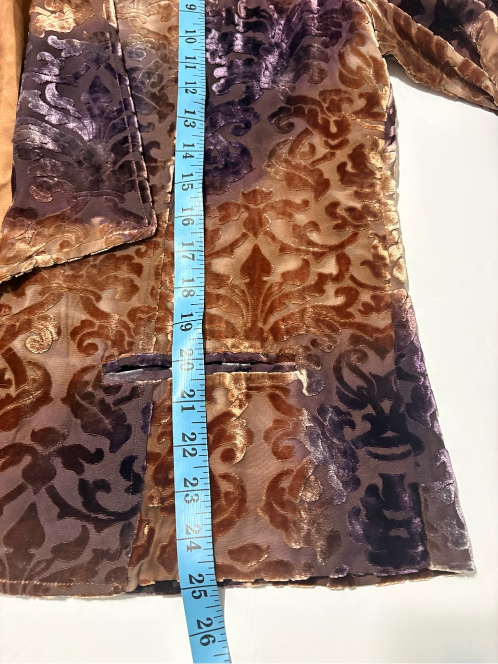 Sundance Blazer Womens 12 Firelight Silk blend Velvet Burnout Purple Brown Boho - Picture 5 of 11